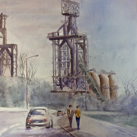 Hayange - Les hauts fourneaux - 56x56
